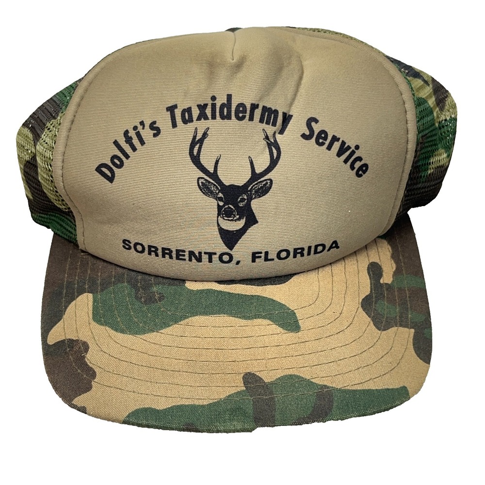 Vintage Camo Trucker Hat Cap Deer Hunting 90s Y2K Nature Buck Deer Army Military